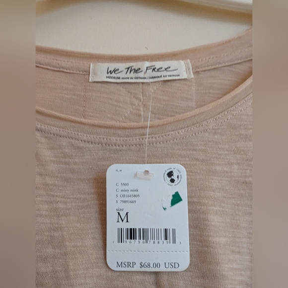 Free People - Aria Trapeze Long Sleeve Top in color Misty Mink, size M, NWT - Picture 6 of 7